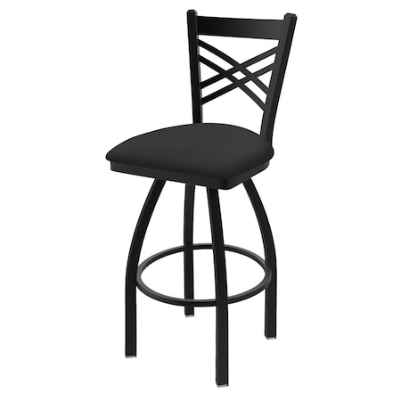 Holland Bar Stool Co 25" Swivel Counter Stool, Black Wrinkle, Canter Iron Seat 82025BW008